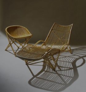 Chaise longue en rotin, circa 1959 | Louis Sognot