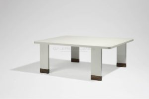 Coffee table, white varnish, circa 1974 | Jacques Quinet
