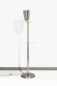 Floor Lamp, metal and smoked  glass, circa 1950 | Jean Perzel