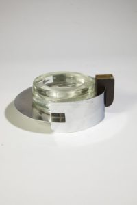Modernistic Ashtray, Glass and Brass, Circa 1930 | Paul Dupré-Lafon