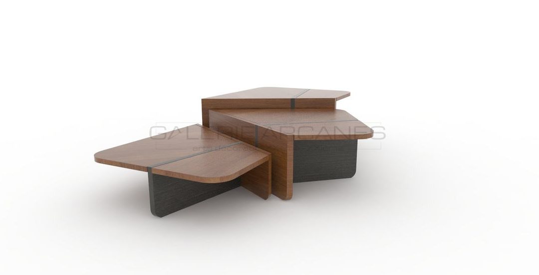 Tables basses “Faille”, chêne, 2019 | Pierre-Rémi Chauveau