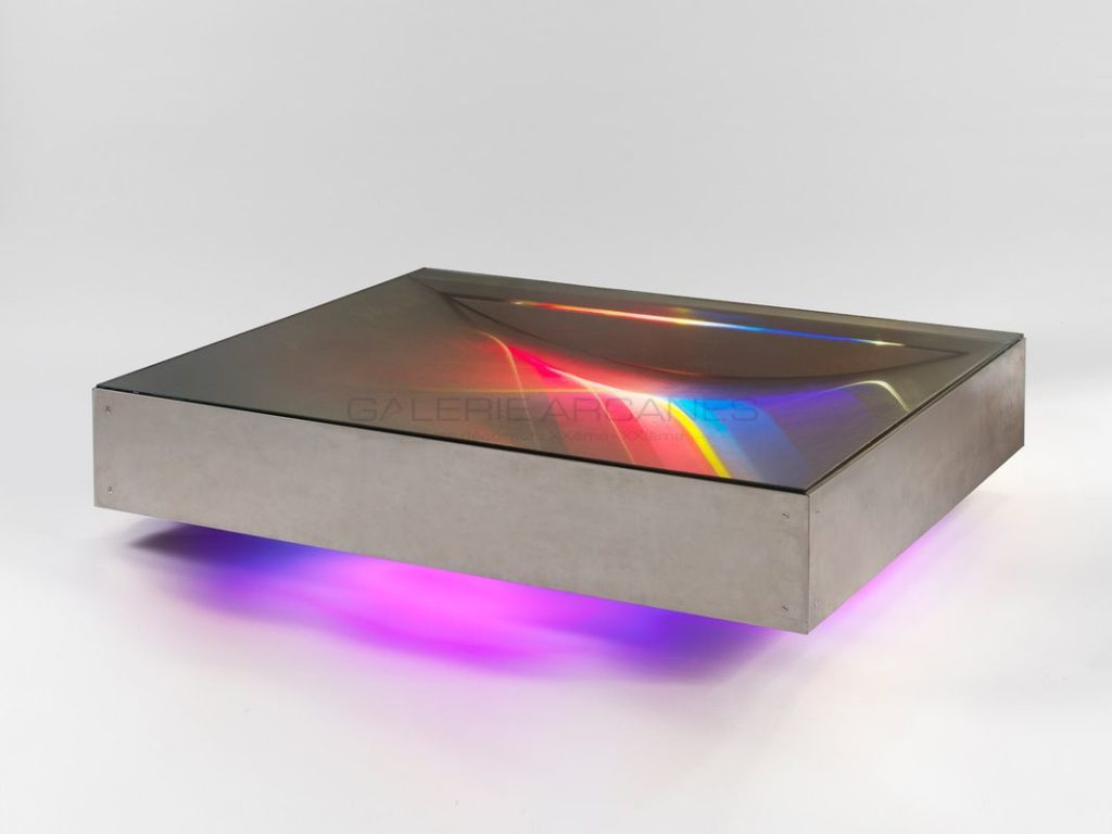 2016-09- Carré Rive Gauche. Métal et Verre - Table lumineuse Guy Pro-Diaz_ Galerie Arcanes l Arts Décoratifs XXe - Art Contemporain Paris