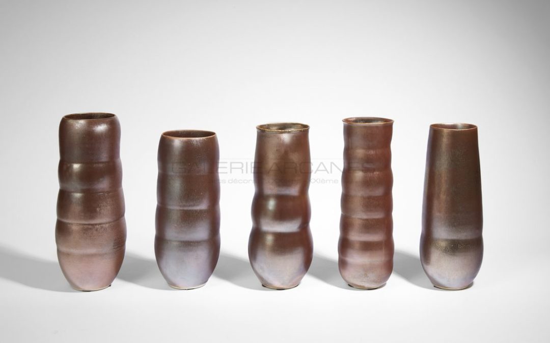 Ensemble de vases rouleau moirés | Valérie Hermans