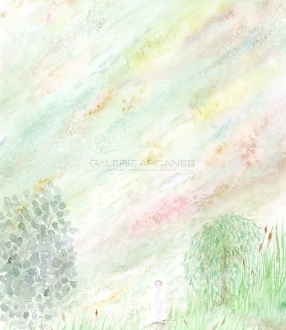 “Plonger”, aquarelle sur papier, 2020 | Clara Baum