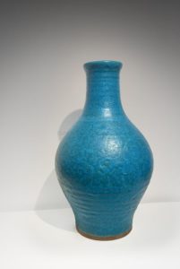 Haut vase balustre turquoise | Emile Lenoble