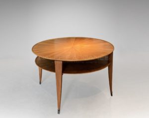 Circular pedestal table, Walnut wood, Circa 1930 | Alfred Porteneuve