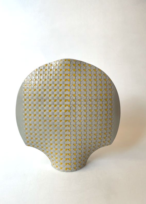 Morbu Hélène - Arcade, grès teinté gris émaillé jaune_ Galerie Arcanes l Arts Décoratifs XXe - Art Contemporain Paris